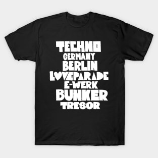 Rave Revival: Berlin's 90s Techno Scene Tribute T-Shirt